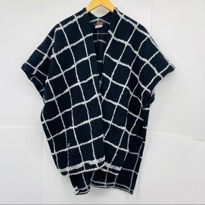 JPerico Made in Italy Wool Blend Black White Windowpane Sweater